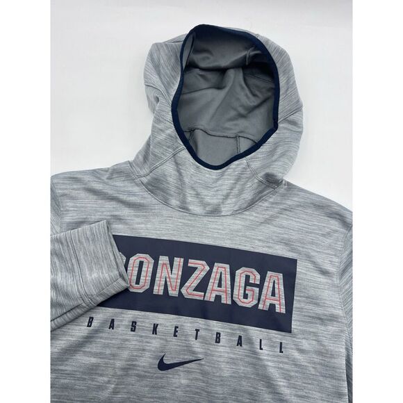 Nike Dri Fit Elite Gonzage Bulldogs NCAA Basketball Gray Hoodie Men Large AT7089 - Picture 1 of 12